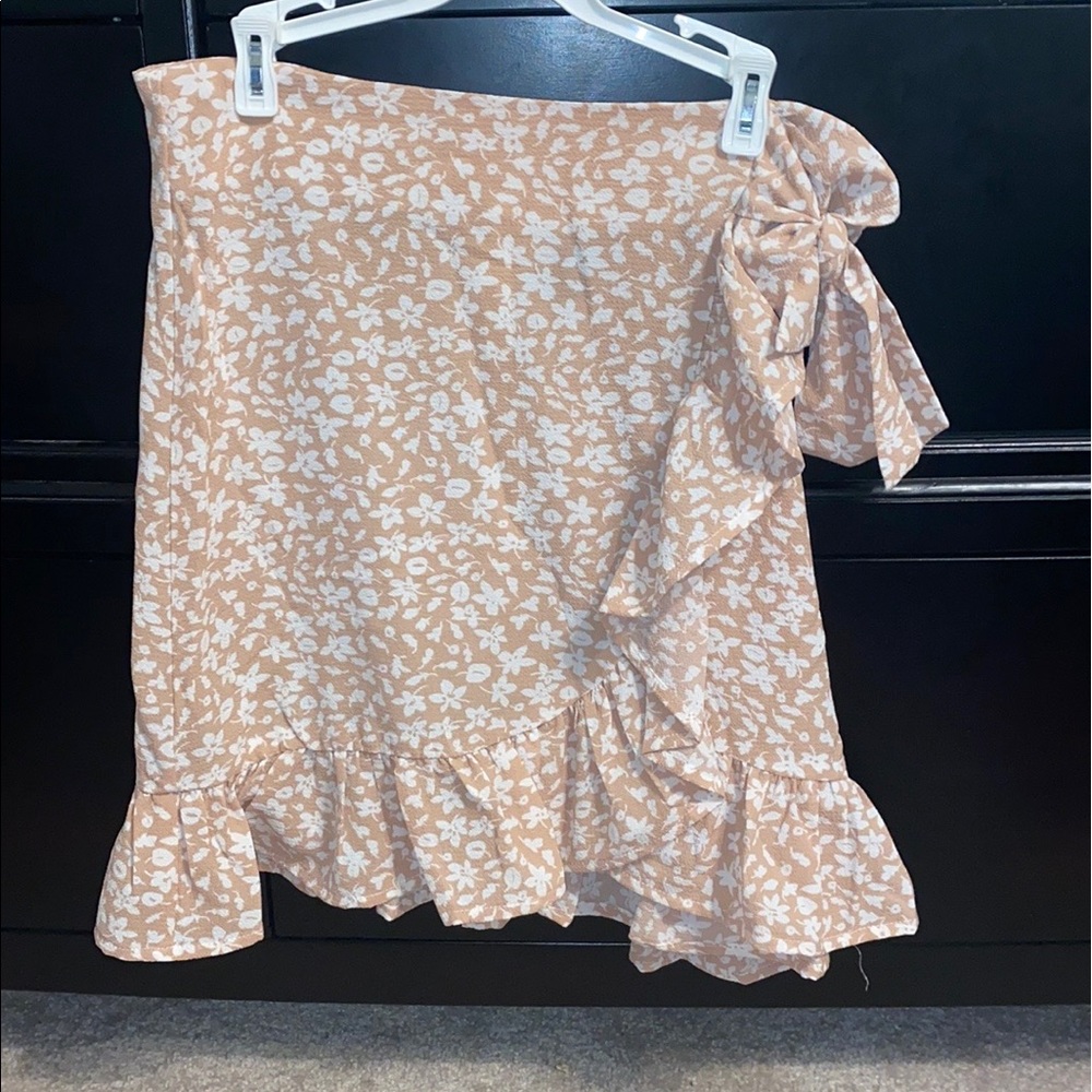 SHEIN pink ruffle skirt